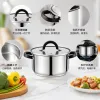 يخيخن قدر كبير من الحساء الساخن قدر قدر من الحساء الساخن بالمطبخ المنزلي، HR187-10 Specification image